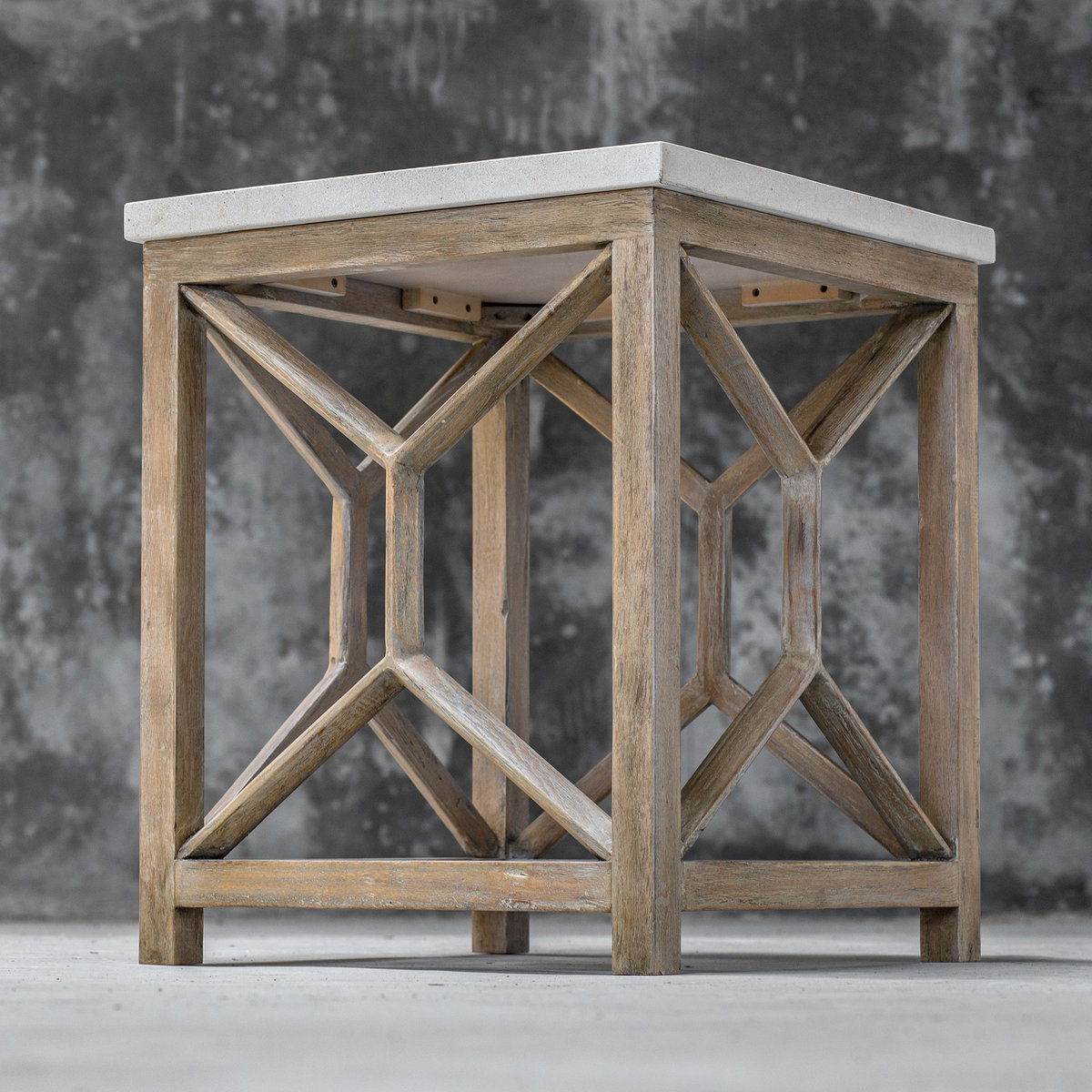 Catali Stone End Table, Furniture by Uttermost, 22" width x 26" height x 22" depth View 10
