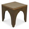 Croco Embossed Leather Stool  Ant. Green, by Sarreid, 1'6" length x 1'6" width x 10" height thumbnail 9