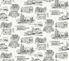 Modern Vista Toile Black Wallpaper, by York Wall, 27' length x 2'3" width x 0.02" depth thumbnail 1
