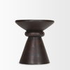 Palmera Dark Brown Wood Pedestal Accent Table thumbnail 4