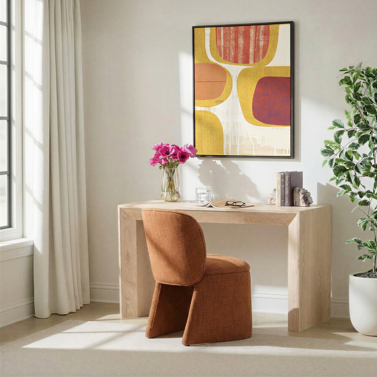Oakford Desk Light Natural, by Dovetail, 52" width x 30.3" height x 20" depth View 8