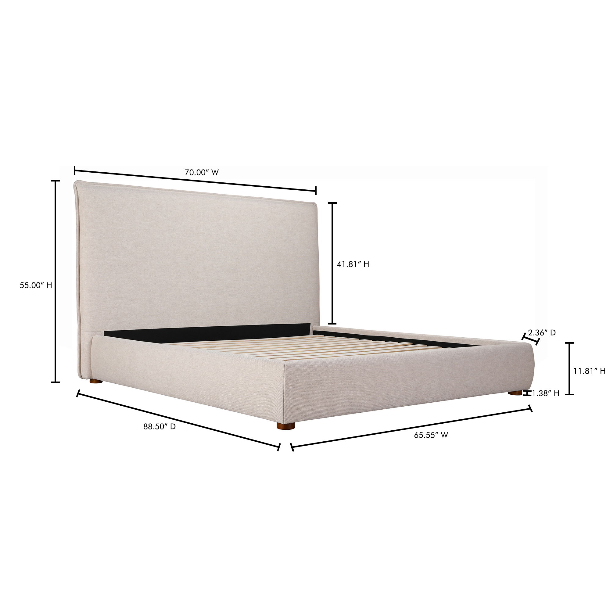 Luzon Queen Bed Tall Headboard Wheat large image 