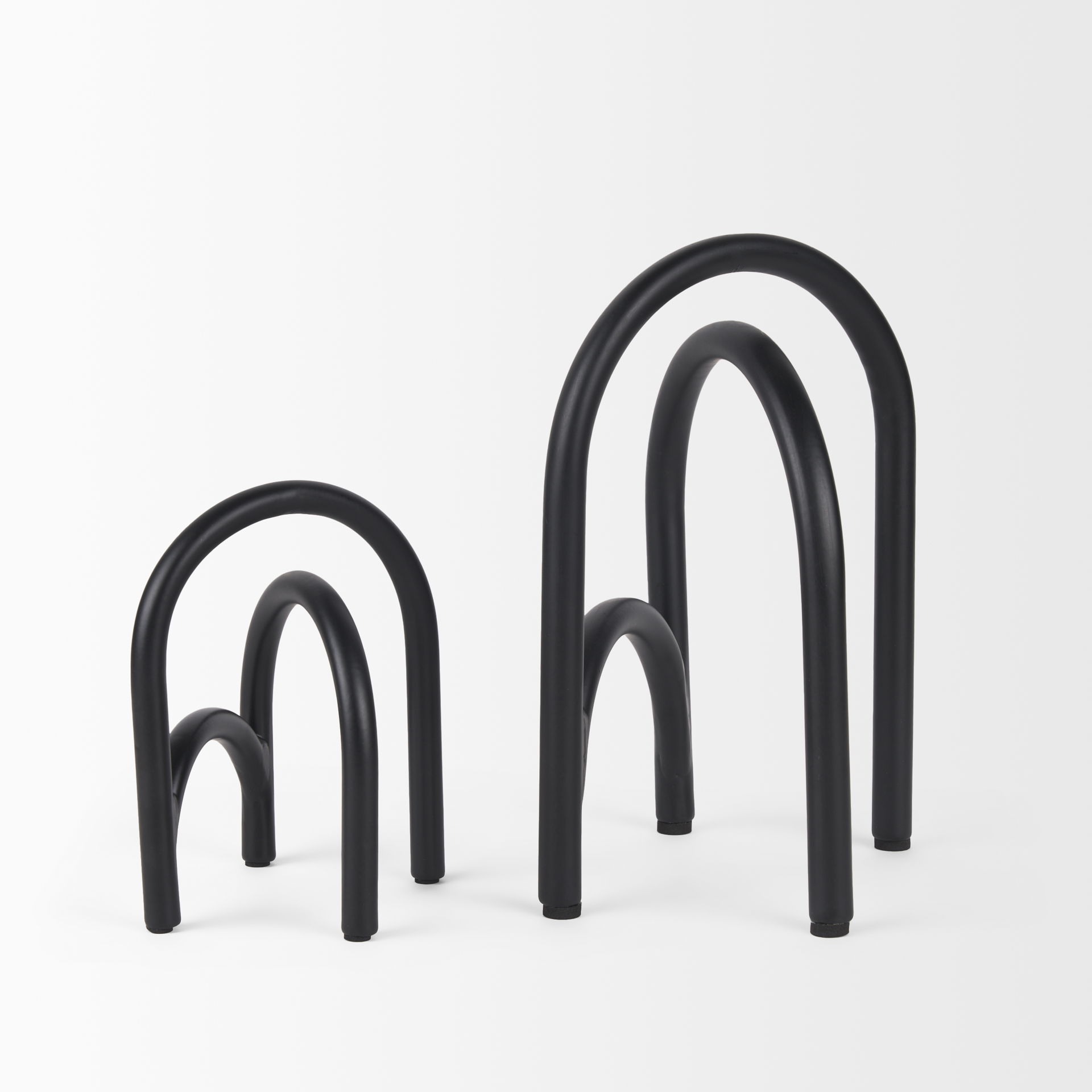 Springe Matte Black Metal Arched Decorative Object (Set of 2) large image 