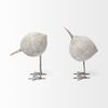 Snipe I 6L x 6W Off-White Resin Bird Ornament with Metal Feet thumbnail 2
