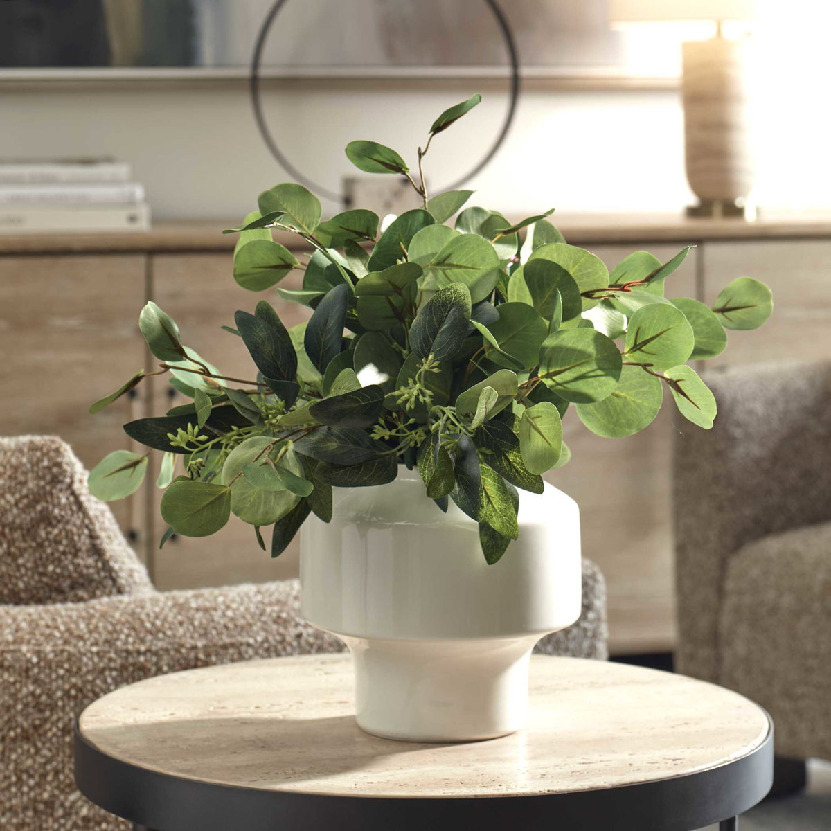 Essence Eucalyptus Accent & Vase, Artificial Plants & Flower by Uttermost, 16" width x 16" height x 16" depth View 3