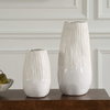 Echo Ridge White Vases Set/2, by Uttermost, 7.25" width x 14.75" height x 7.25" depth thumbnail 2