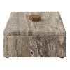 Griseus Travertine Stone Box, Boxe by Uttermost, 9.5" width x 2.75" height x 6" depth thumbnail 6