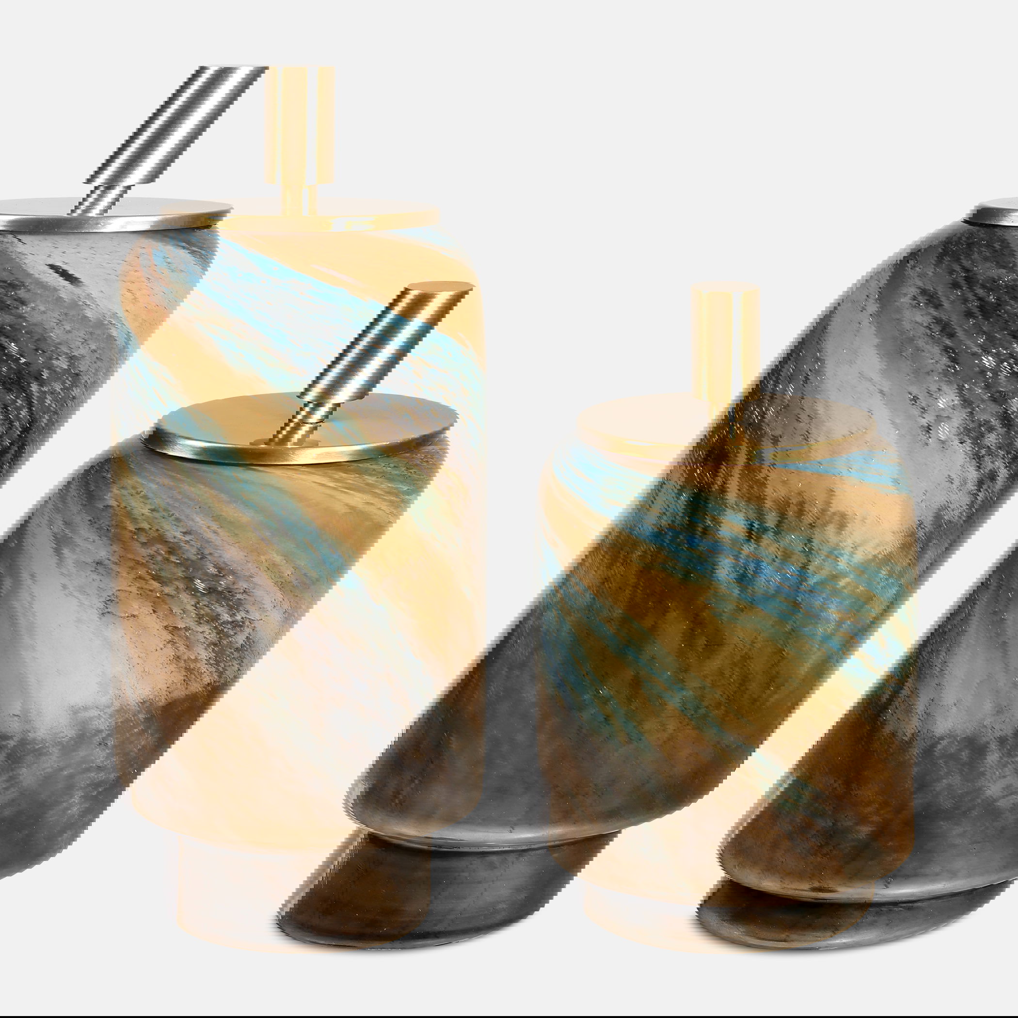 Celestial Tide Glass Containers Set/2, Decorative by Uttermost, 6.5" width x 14.25" height x 6.5" depth View 1