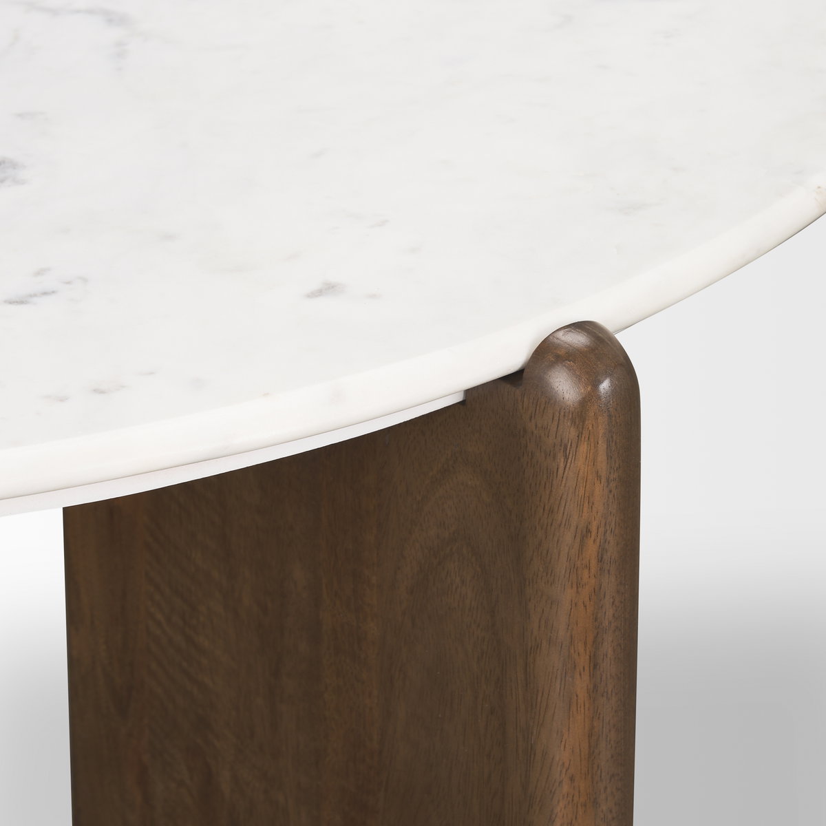 Rumer Dark Brown Wood with White Marble Coffee Table, by Mercana, 36" length x 36" width x 16" height View 9