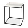 Nathan II 18' x 20' Square Top White Marble and Black Metal End/Side Table thumbnail 0
