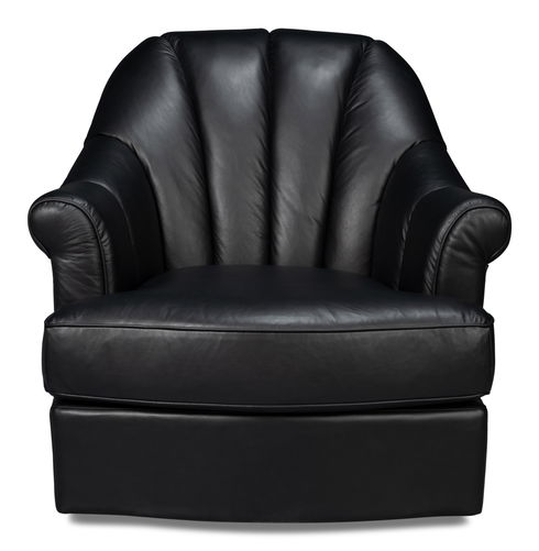 Scoth Swivel Chair In Distilled Lthr,Blk