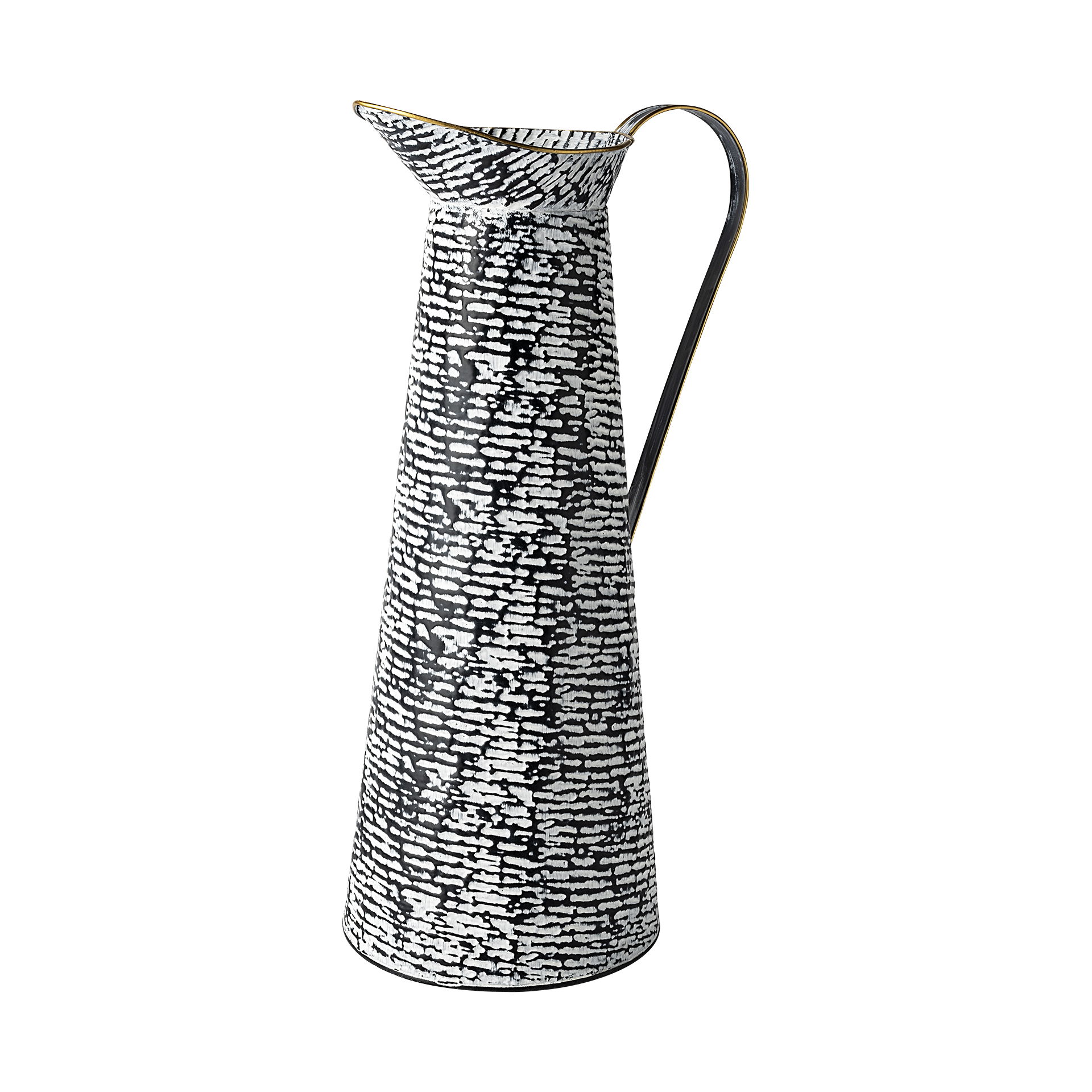 Colette Large Black/White Patterned Vase, Decorative Jar by Mercana, 9.8" length x 7.9" width x 20.3" height View 1