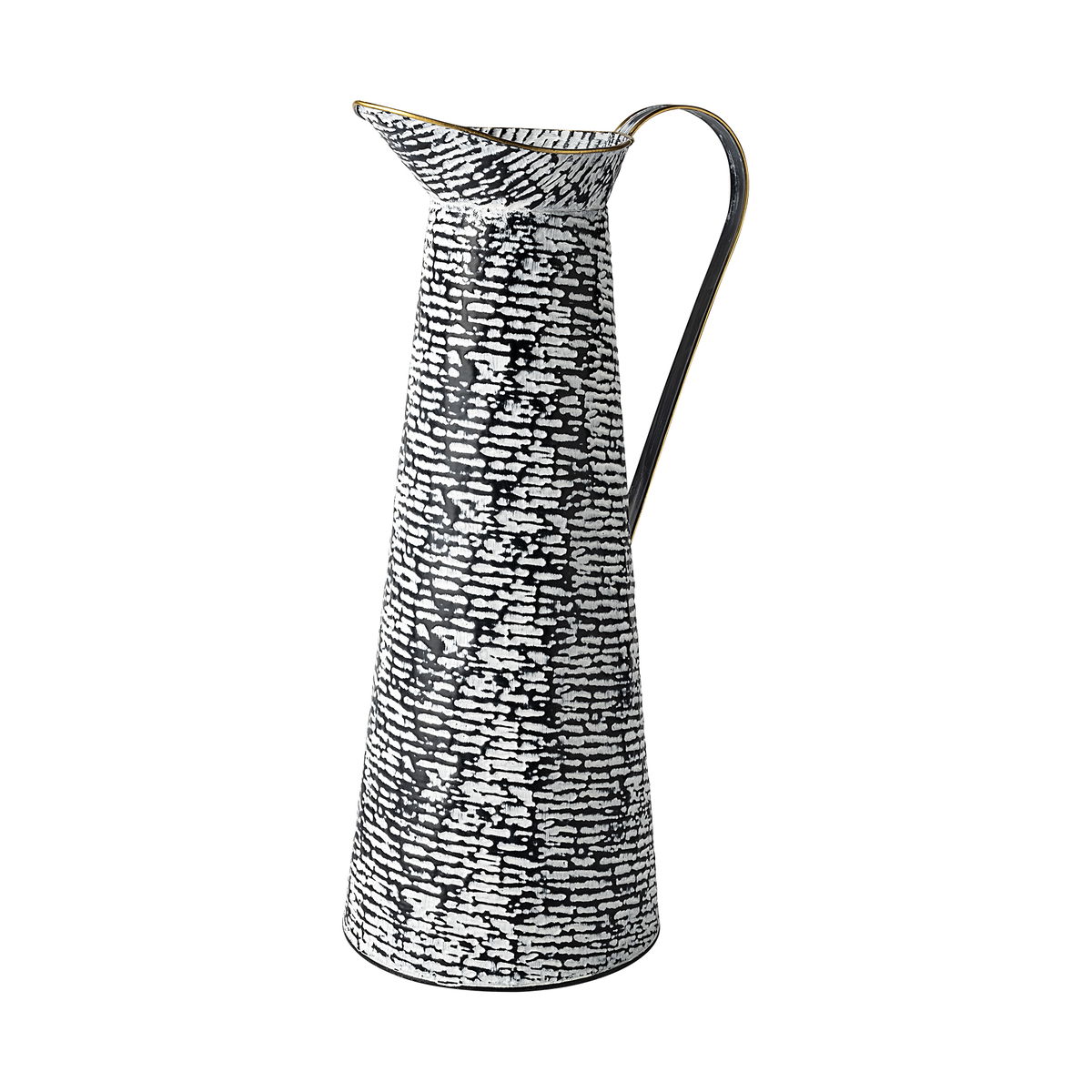 Colette Large Black/White Patterned Vase, Decorative Jar by Mercana, 9.8" length x 7.9" width x 20.3" height View 1