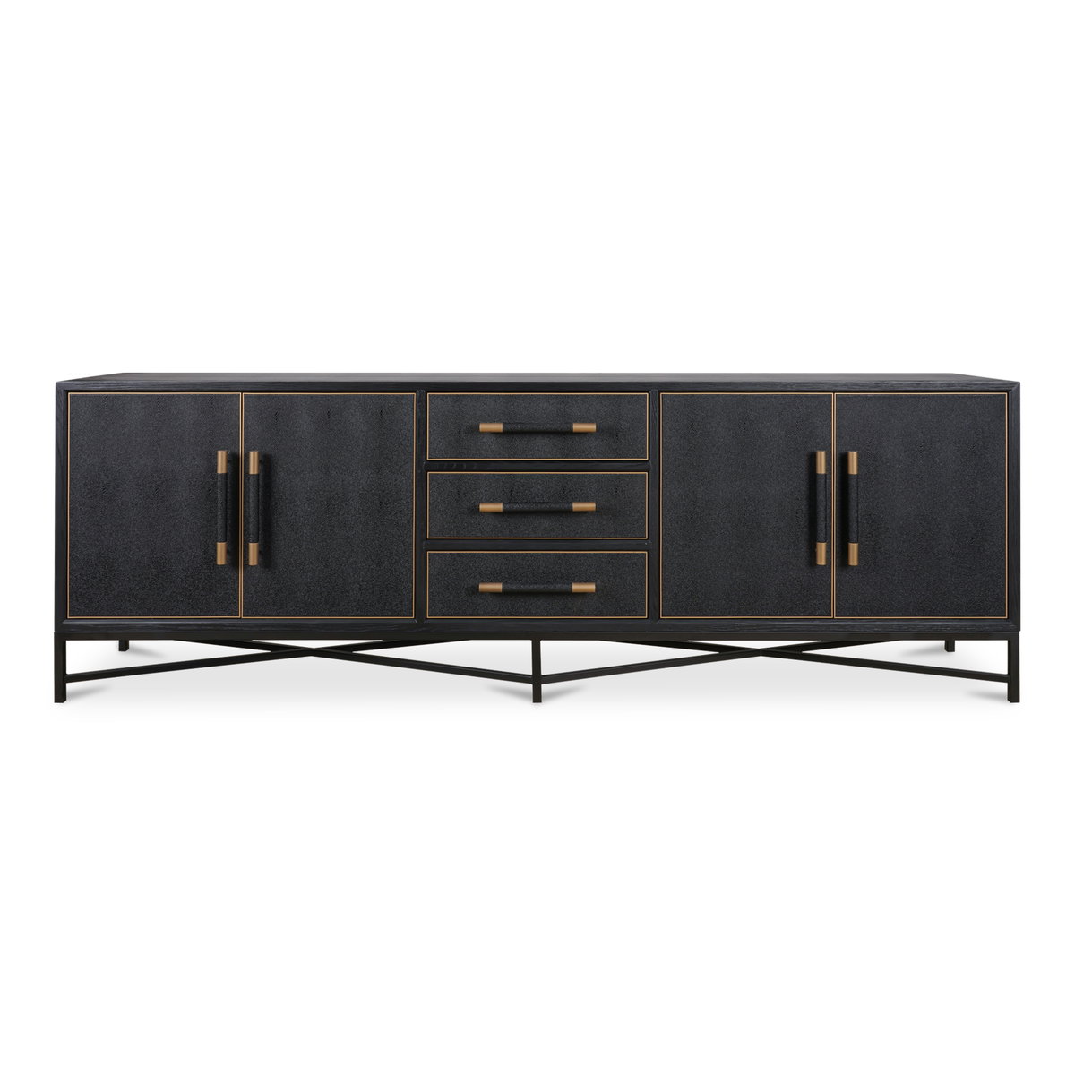 Mako Sideboard Large Black, Cabinets & Sideboard by Moe's Home, 100" width x 33.86" height x 17.72" depth View 1