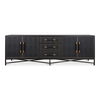 Mako Sideboard Large Black, Cabinets & Sideboard by Moe's Home, 100" width x 33.86" height x 17.72" depth thumbnail 1