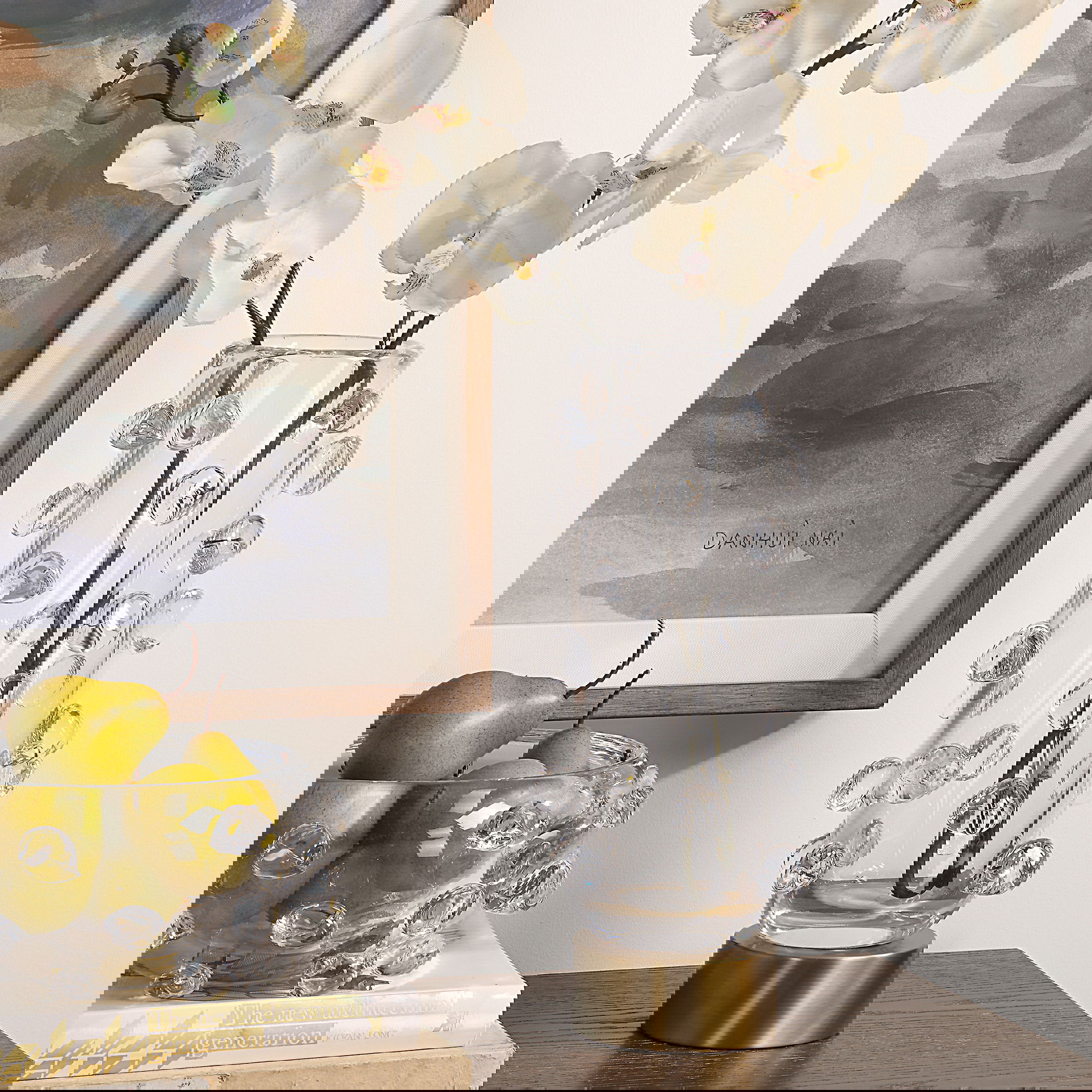 Aura Clear Glass Vase, Decorative by Uttermost, 6.5" width x 15" height x 6.5" depth View 2