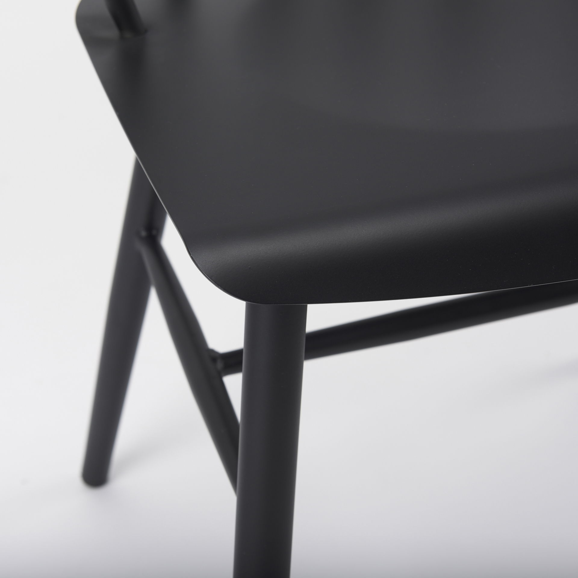 Colin  Black Metal Dining Chair large image 