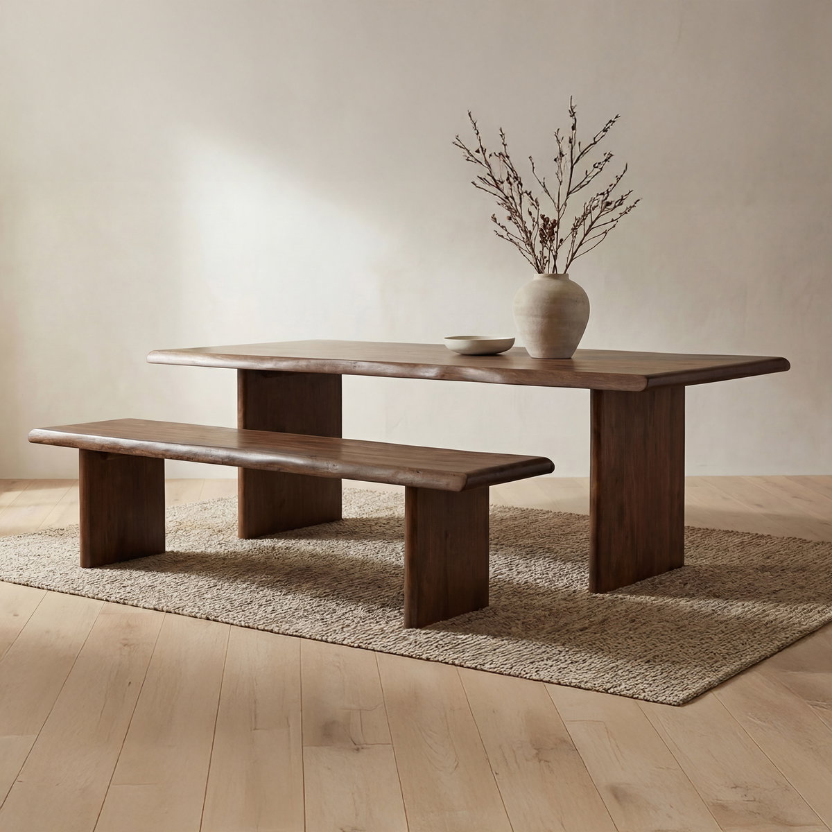 Lila Dining Bench Large Brown, Benche by Moe's Home, 89" width x 18" height x 17" depth View 7