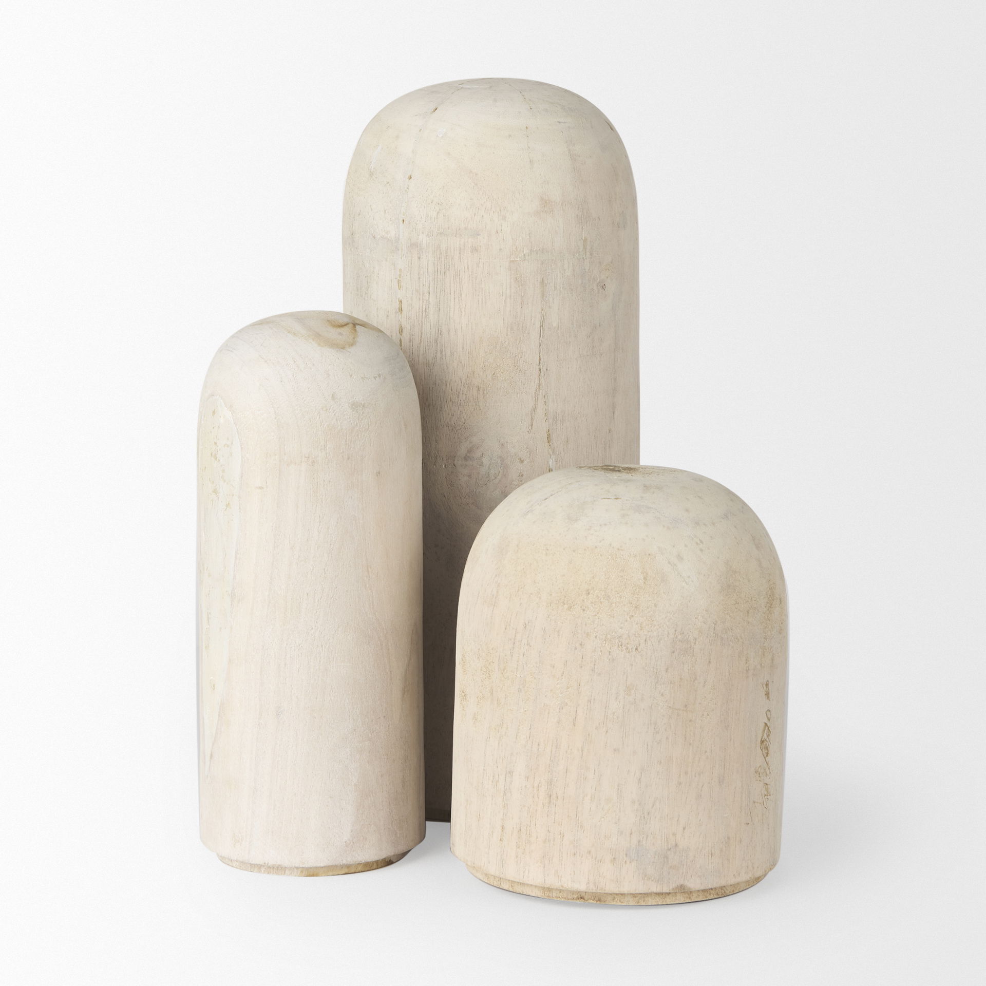 Knox Short White-Wash Wood Decorative Object large image 