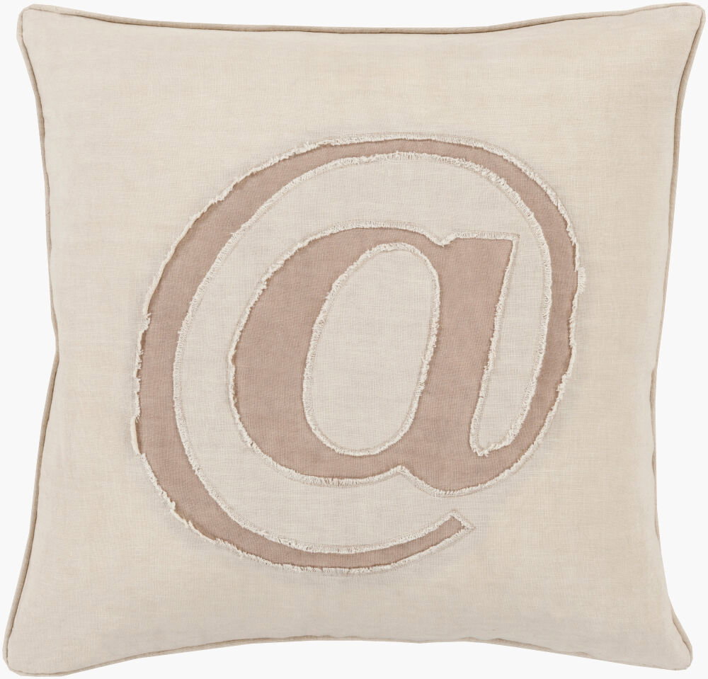 Linen Text Accent Pillow, Decorative Pillow by Surya, 18" length x 18" width