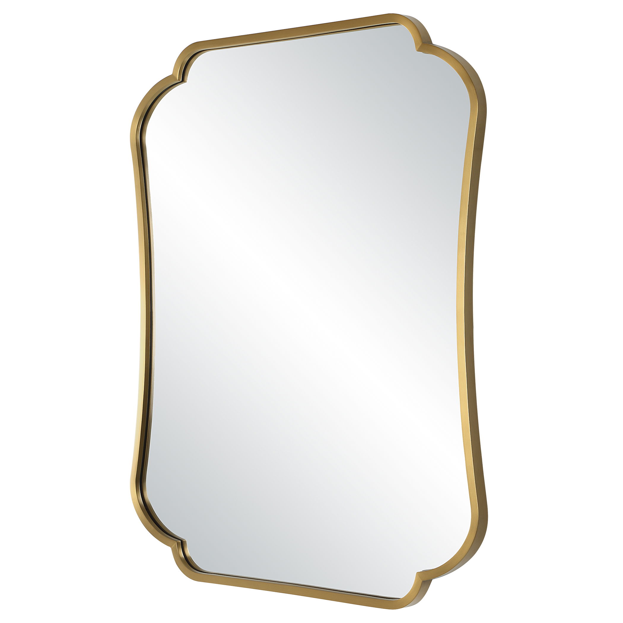 Athena Brushed Brass Mirror large image 