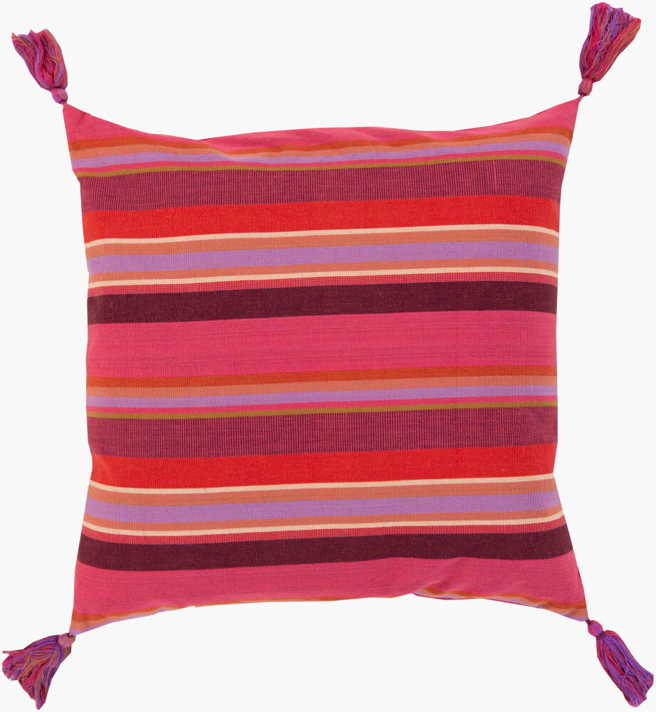 Stadda Stripe Accent Pillow, Decorative Pillow by Surya, 18" length x 18" width