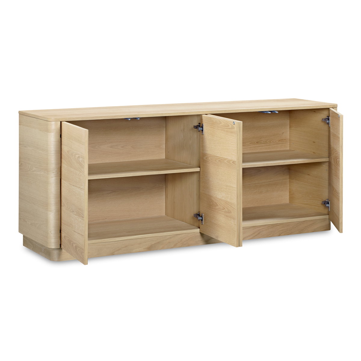 Round Off Sideboard Natural Oak, Cabinets & Sideboard by Moe's Home, 72" width x 30" height x 19" depth View 6