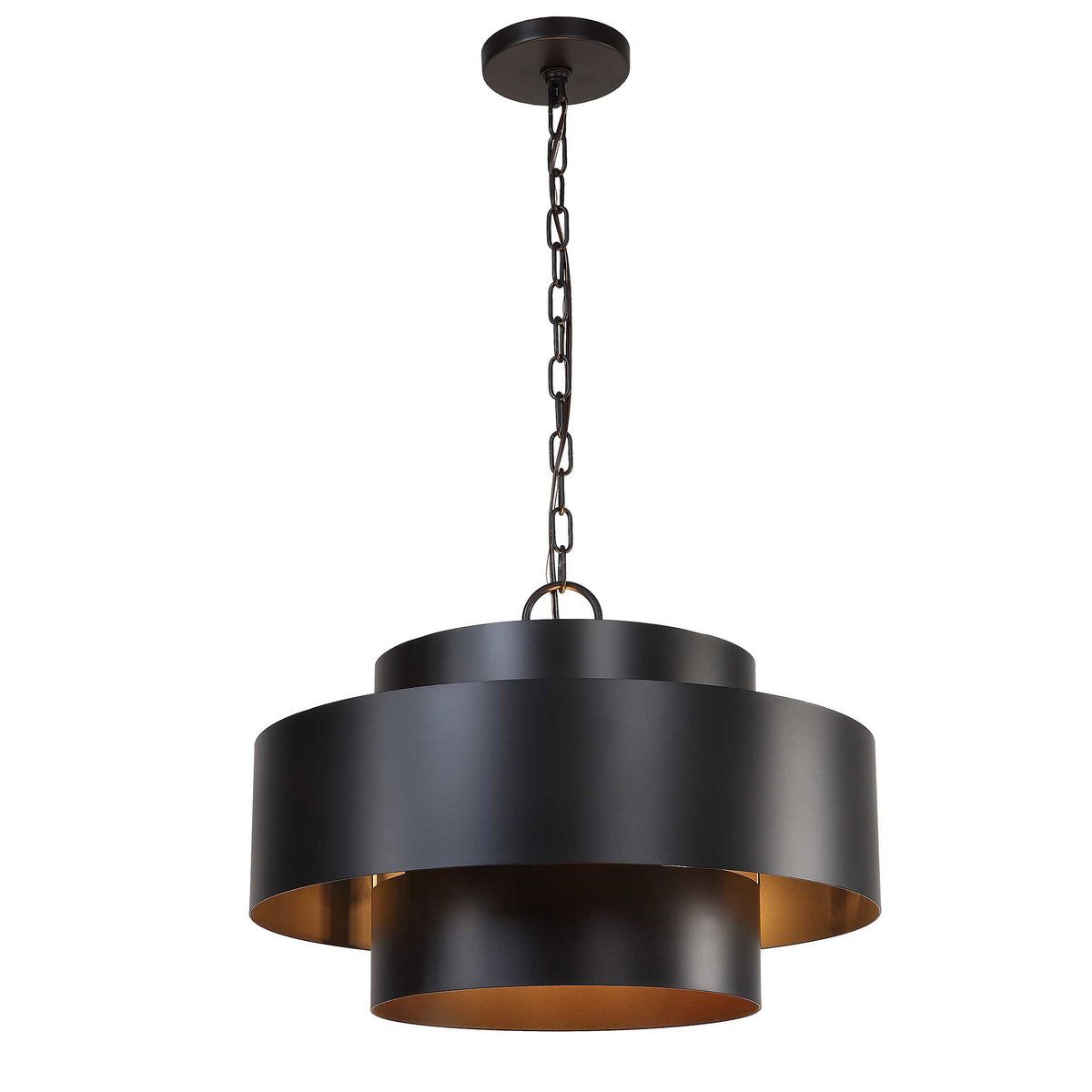 Youngstown Dark Bronze 4 Light Pendant, by Uttermost, 20" width x 14.5" height x 20" diameter x 20" depth View 4