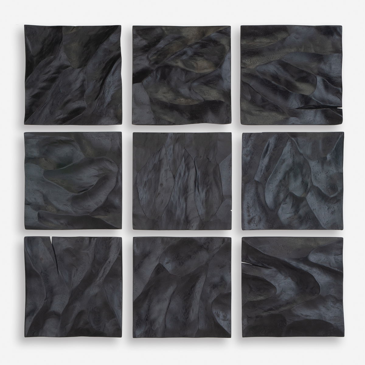 Malosi Black Wood Wall Decor Set/9, Art by Uttermost, 11.8" width x 11.8" height x 1.5" depth View 2