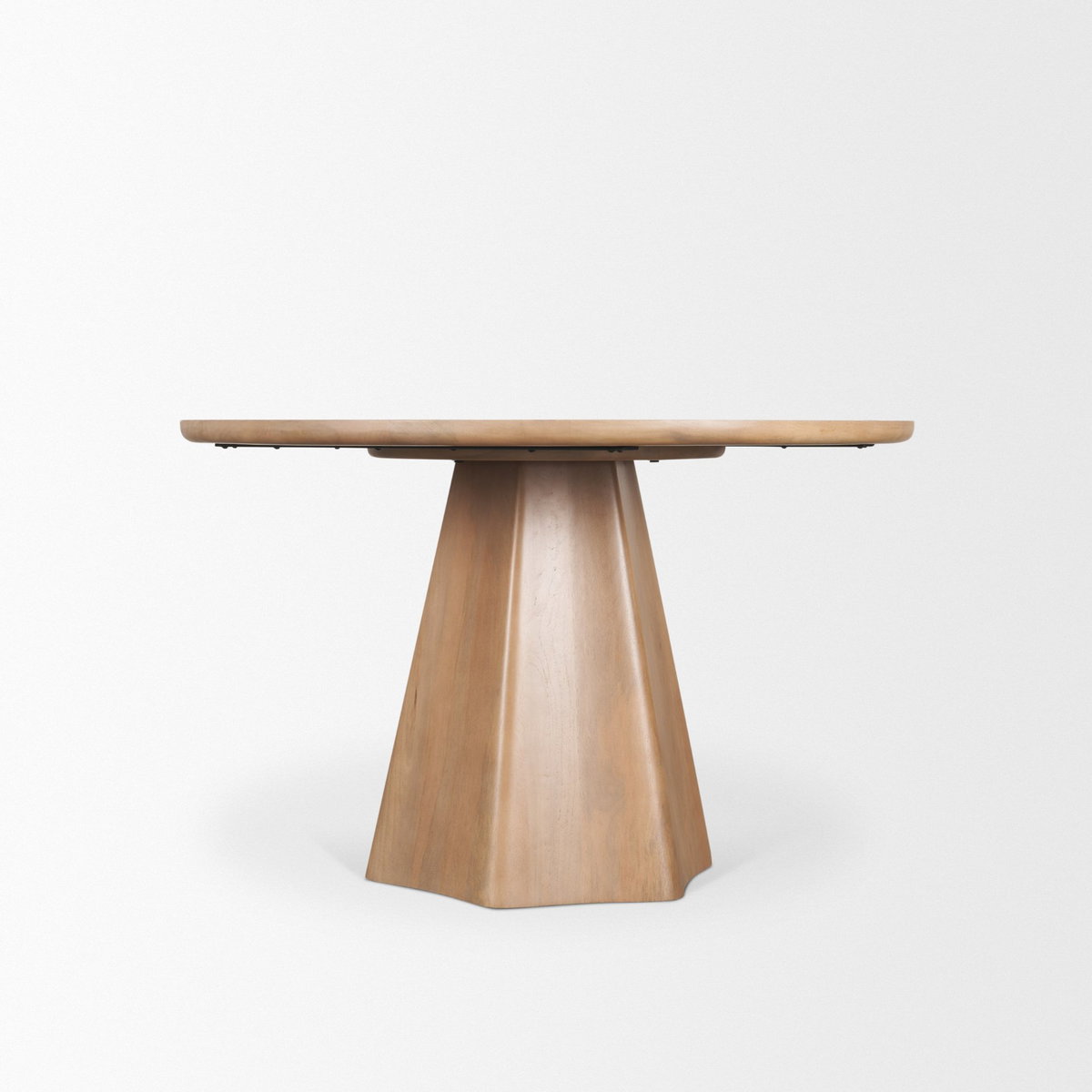 Jovani 48' Round Pedestal Dining Table | Modern | Light Brown Wood | Seats 4, by Mercana, 48" length x 48" width x 30" height View 7