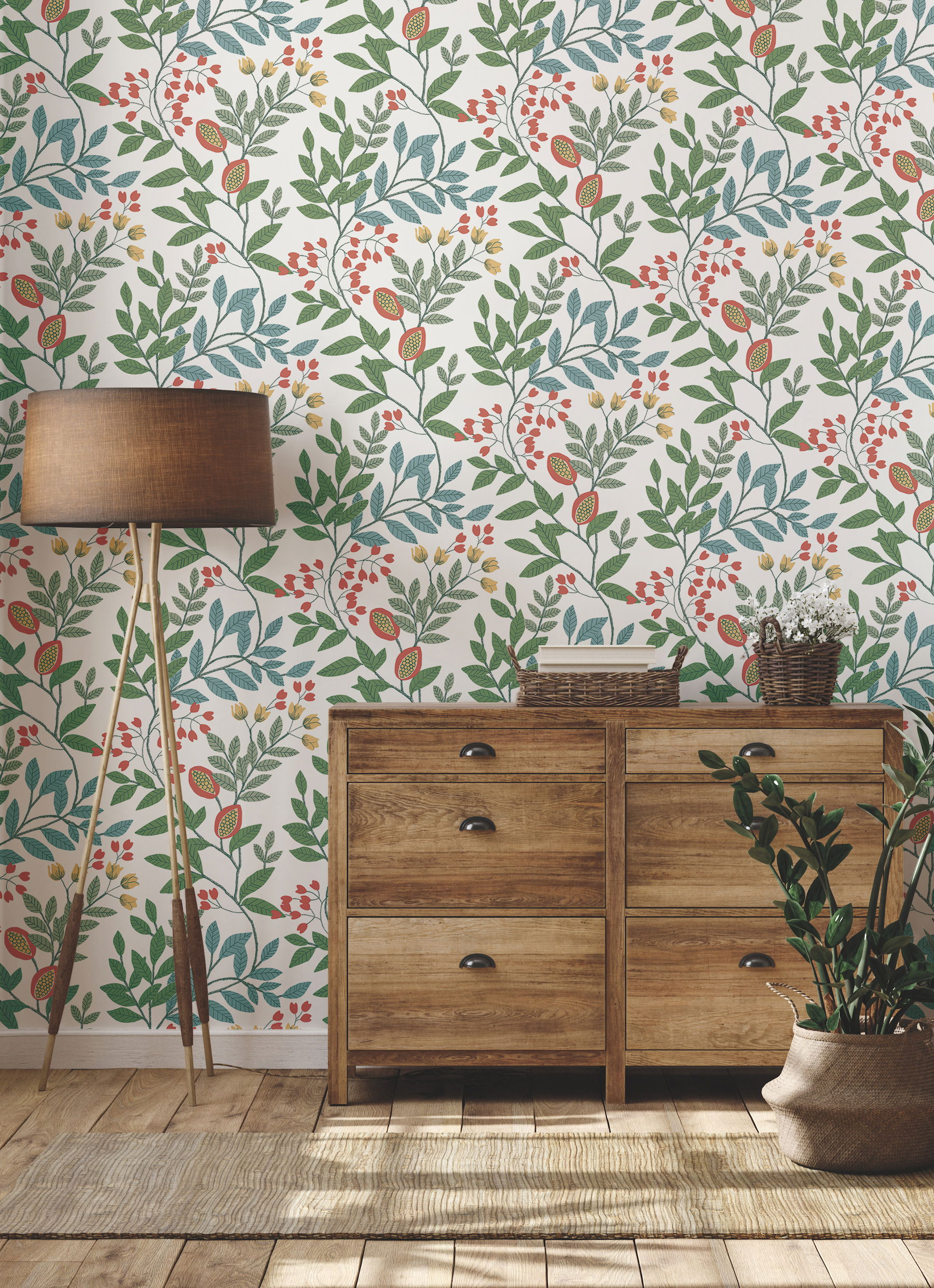 Eden Retreat White & Multi Wallpaper large image 