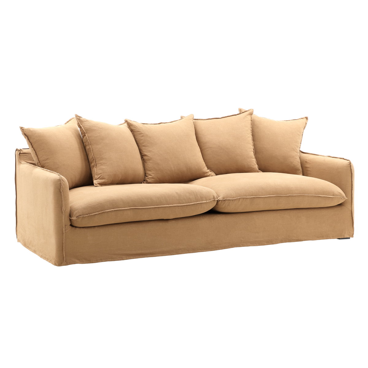 Vivian Sofa Slipcover Wheat, Sofas & Sectional by Dovetail, 96" width x 28.35" height x 41.33" depth