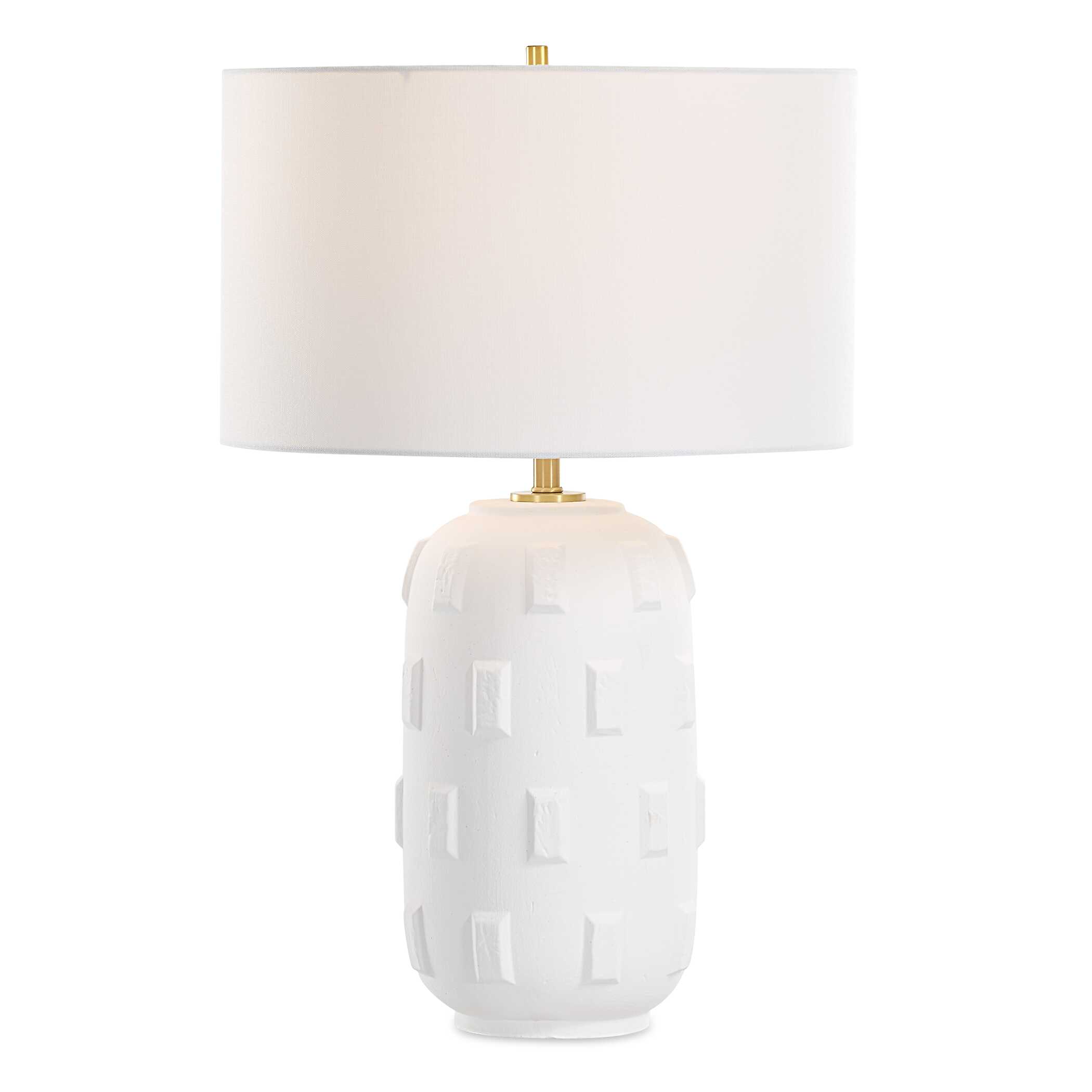 Emerie Textured White Table Lamp, by Uttermost, 17" width x 26.25" height x 17" depth View 1