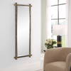 Abanu Ribbed Gold Dressing Mirror, Floor Mirror by Uttermost, 22" width x 60.25" height x 1.25" depth thumbnail 4