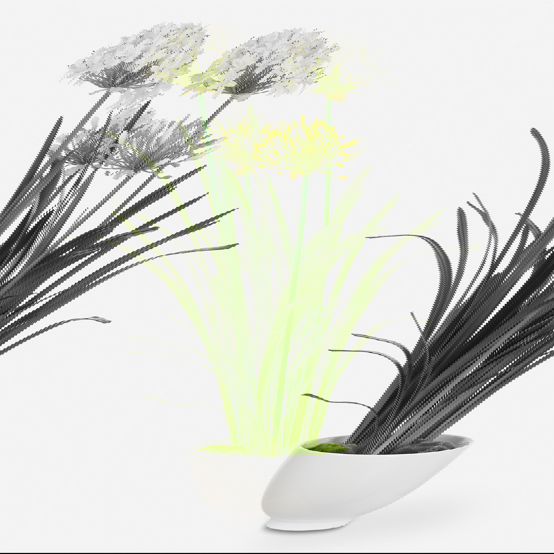 Purity Agapanthus Centerpiece, Decorative by Uttermost, 30" width x 38.5" height x 30" depth View 1