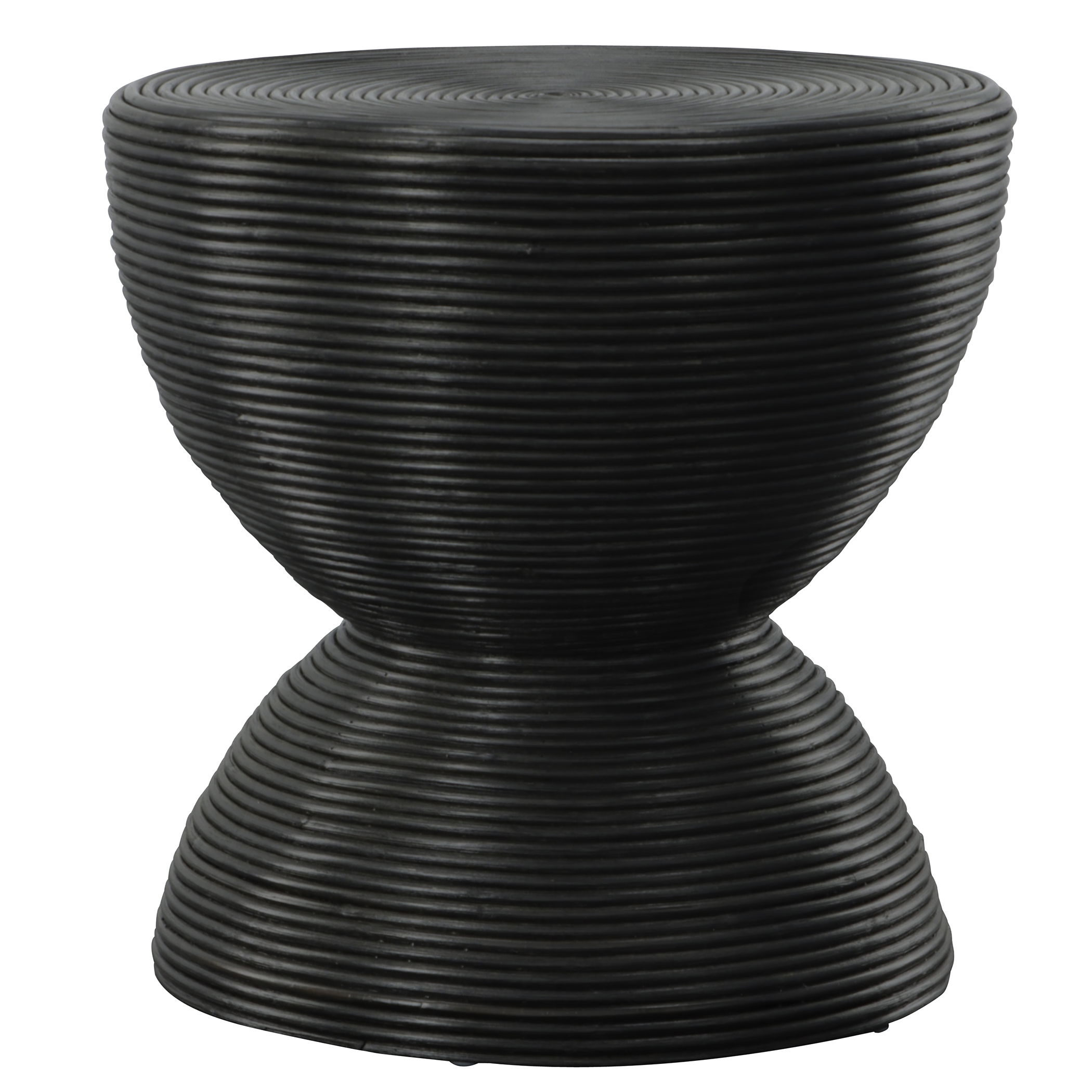 Bongo Black Rattan Side Table, Furniture by Uttermost, 22" width x 22" height x 22" depth View 1