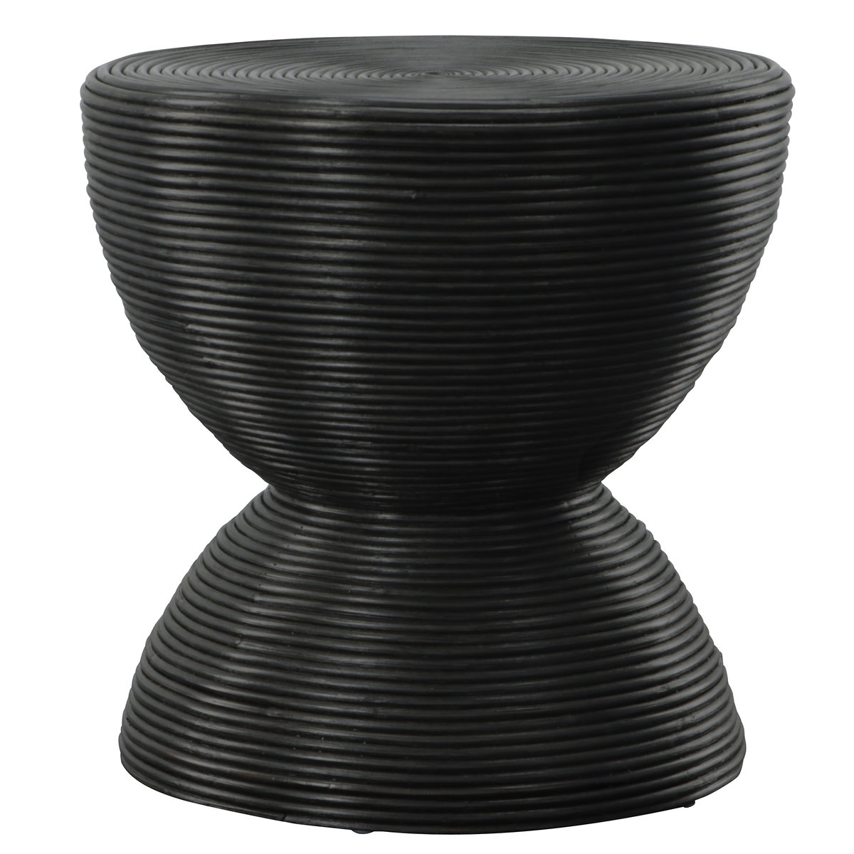 Bongo Black Rattan Side Table, Side & End Table by Uttermost, 22" width x 22" height x 22" depth View 1