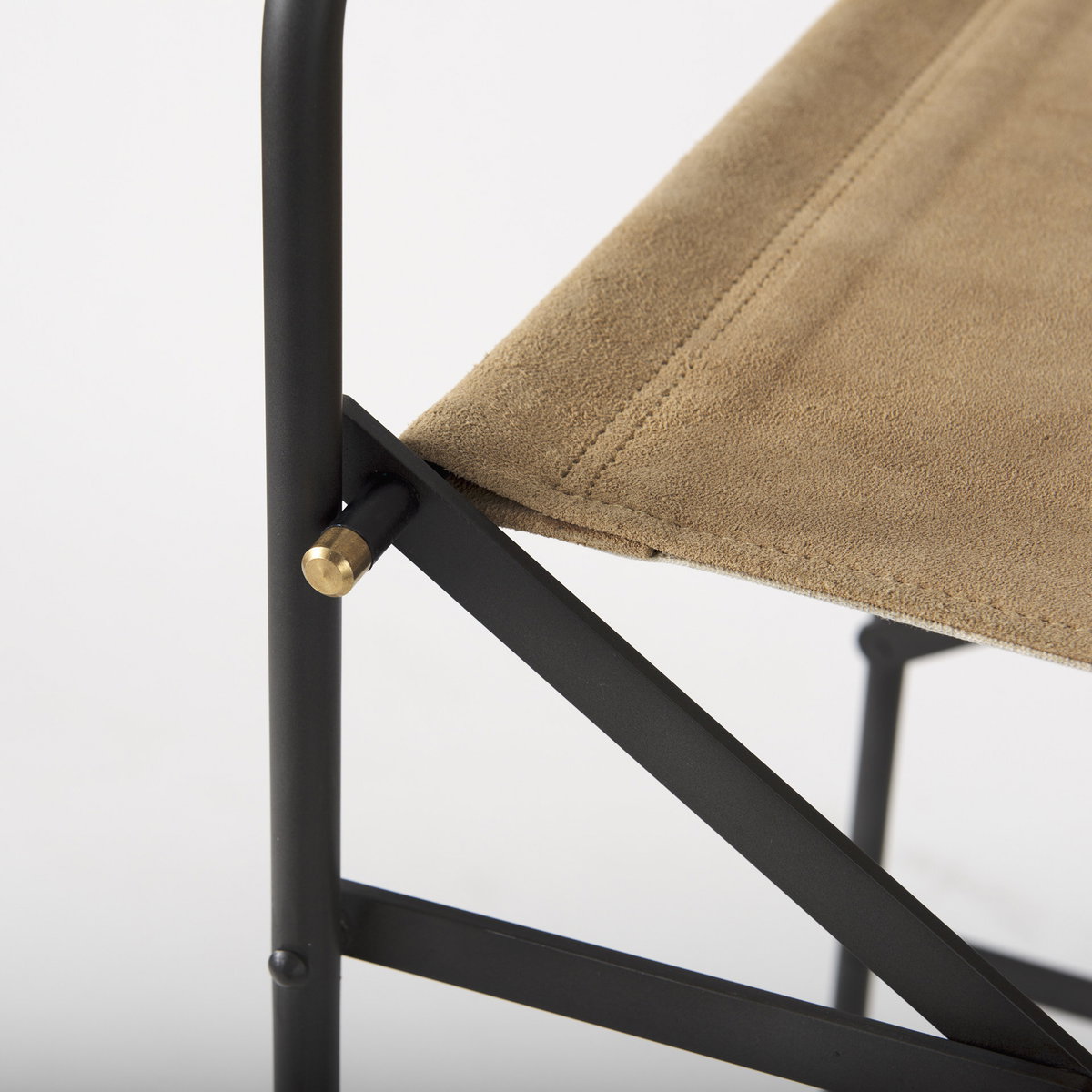 Direttore Backless 44.1in Seat Bar Stool | Brown Leather with Black Iron, Counter & Bar Stool by Mercana, 19.29" length x 20" width x 44.1" height View 9