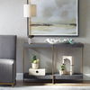 Taja Modern Brass / Wood Console Table thumbnail 1