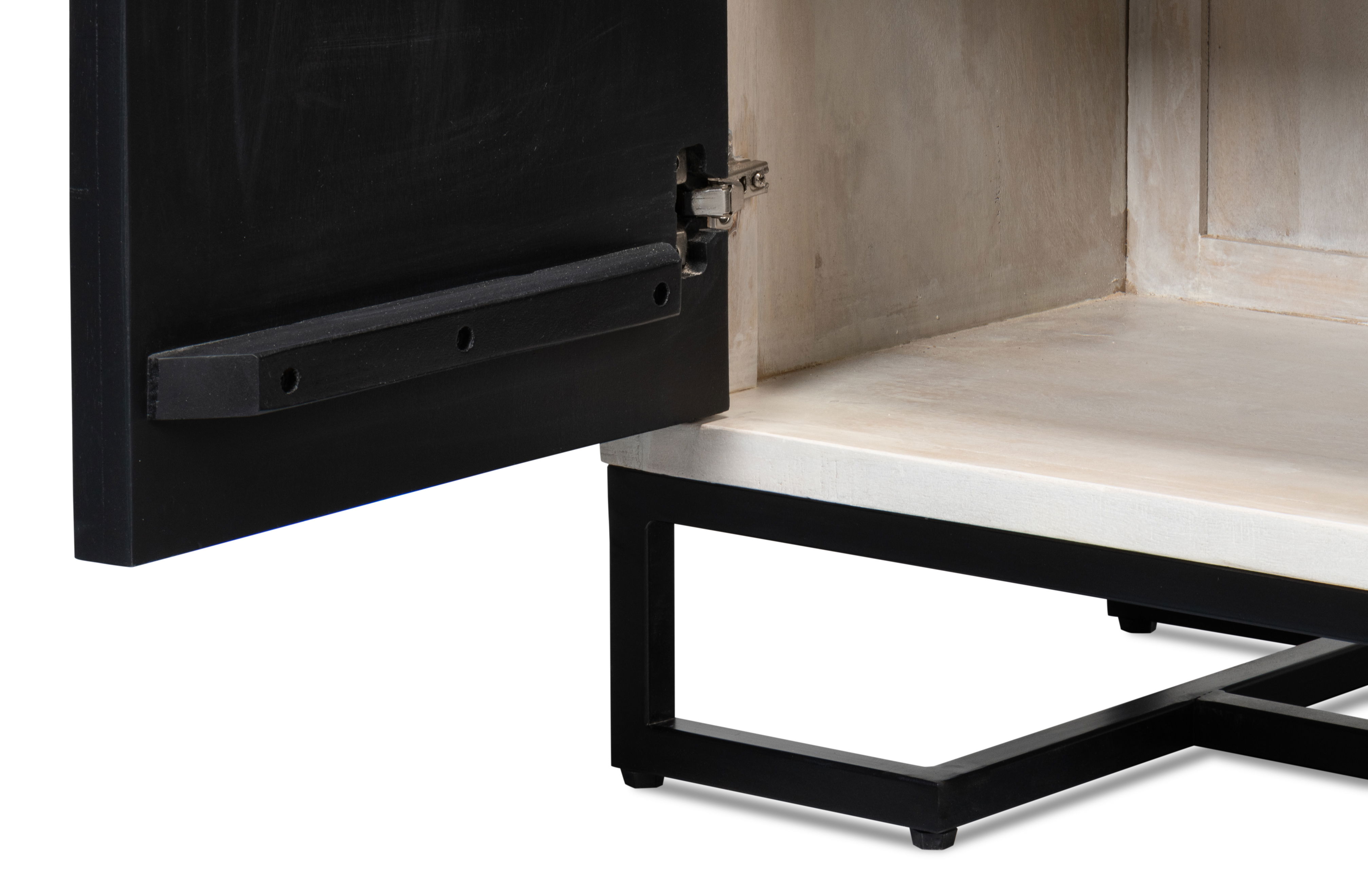 Asiger Four Door Sideboard, Cabinets & Sideboard by Sarreid, 72" length x 18" width x 34" height View 6