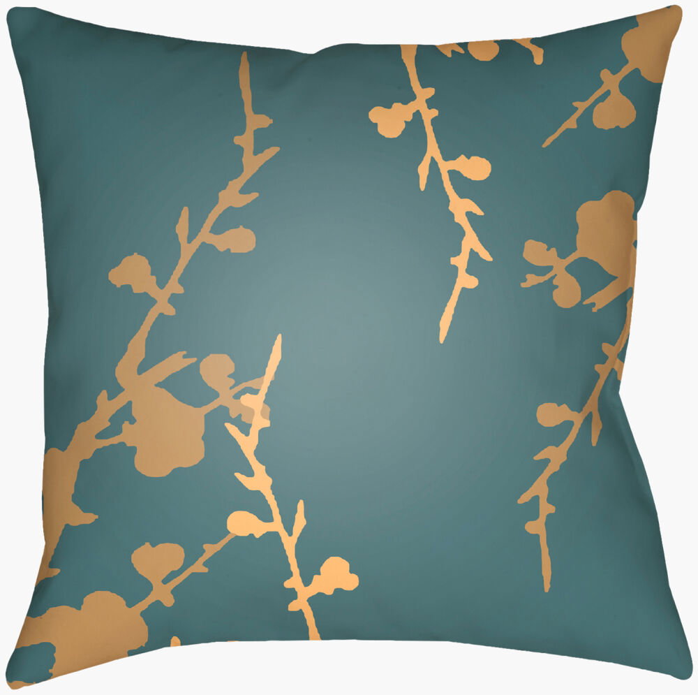 Chinoiserie Floral Accent Pillow, Decorative Pillow by Surya, 18" length x 18" width