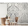 Jaipur Paisley Damas Black Wall Mural thumbnail 3