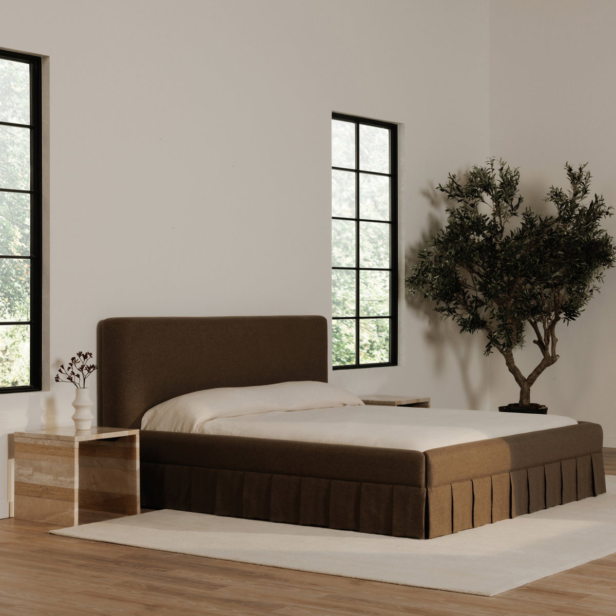 Maren Queen Bed Brown, by Moe's Home, 70" width x 45.3" height x 92" depth View 12