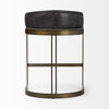 Hollyfield II Black Leather Seat Gold Metal Base Counter Stool thumbnail 4
