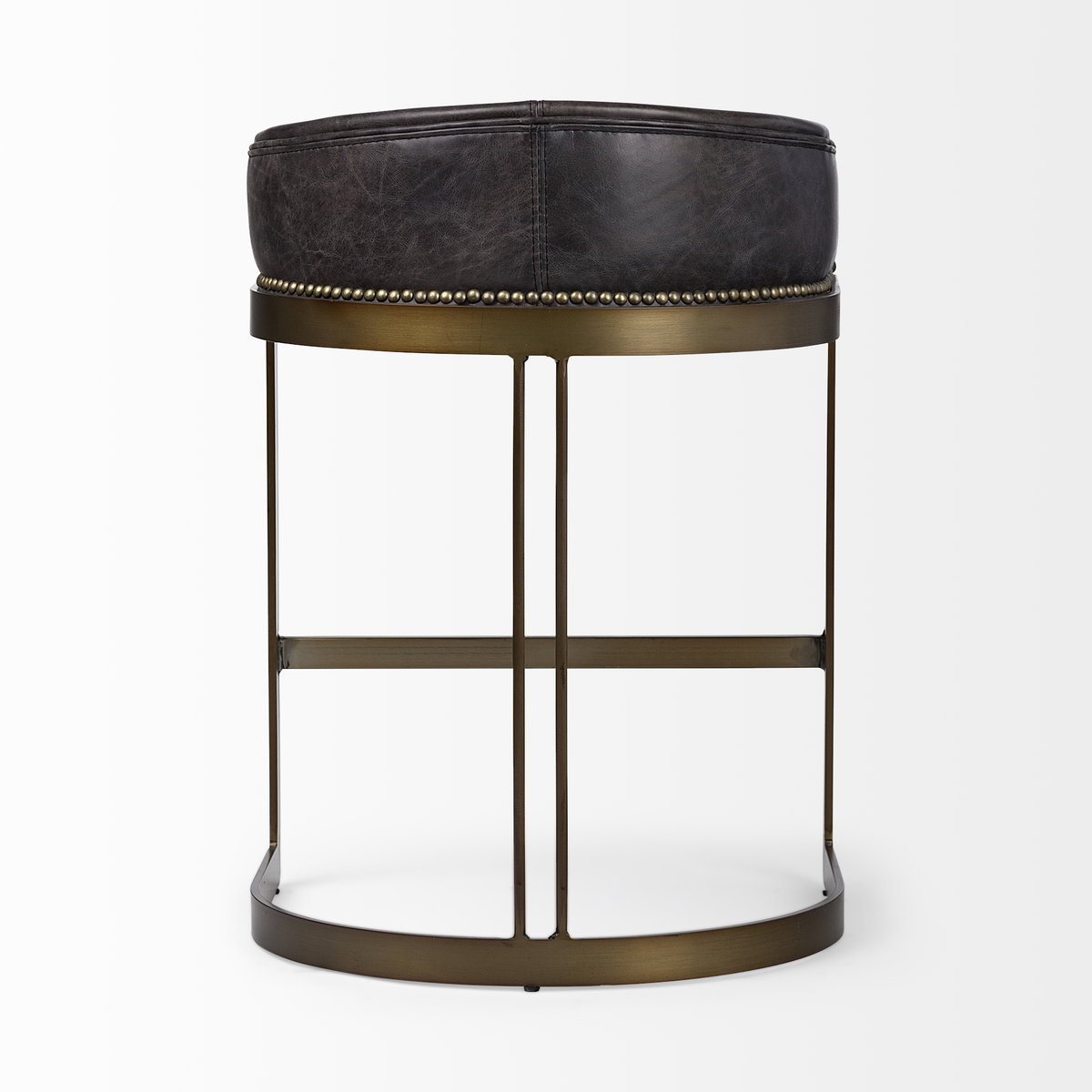 Hollyfield Low Back 24.75in Seat Counter Stool | Charcoal Brown, Counter & Bar Stool by Mercana, 20.5" length x 19.7" width x 28.7" height View 5