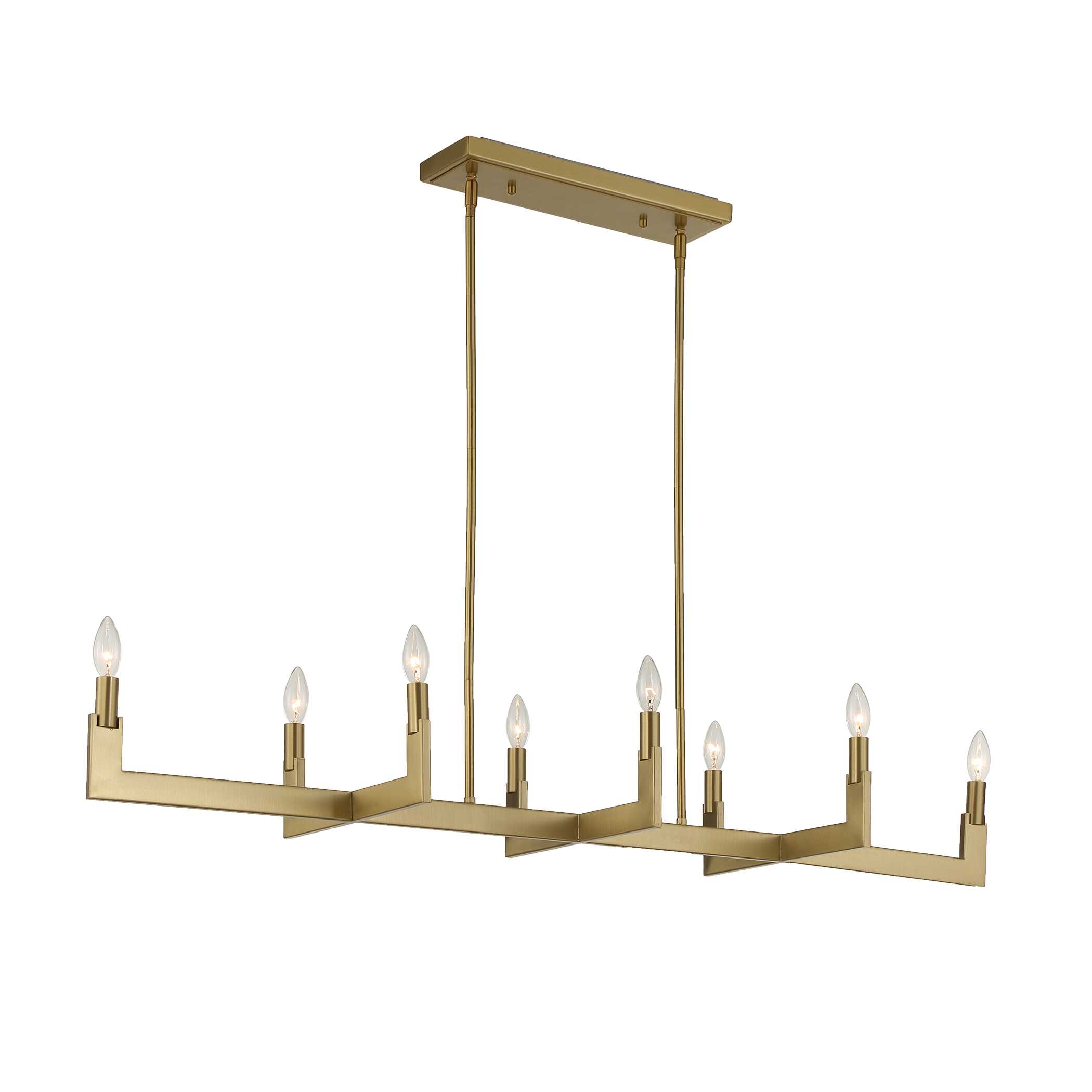 Cordoba 8 Light Linear Chandelier, Ceiling Light by Uttermost, 51.5" width x 8.5" height x 14.25" depth View 6