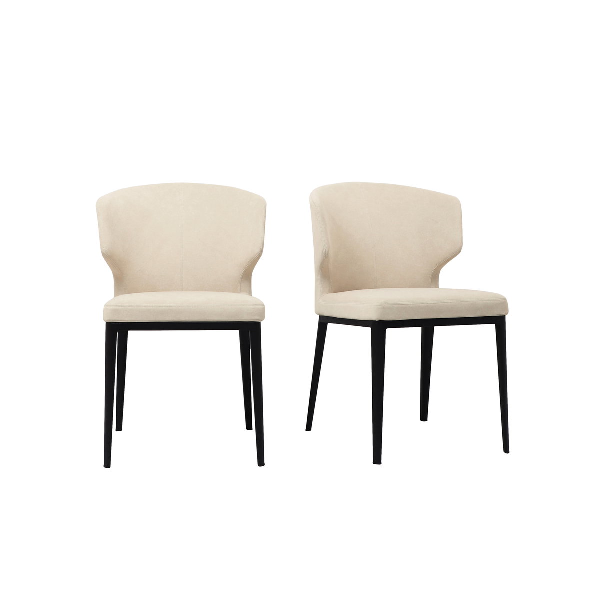 Delaney Dining Chair Warm Beige-set Of Two, by Moe's Home, 20.1" width x 30.7" height x 21.7" depth View 1