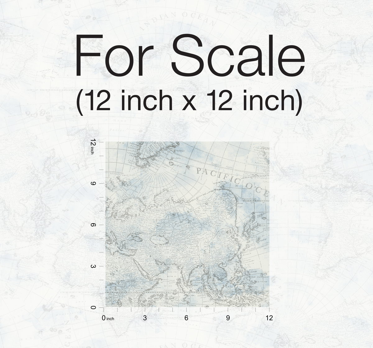 Coastal Map Blue & Grey Peel & Stick Wallpaper, by York Wall, 20' length x 2'3" width x 0.02" depth View 4