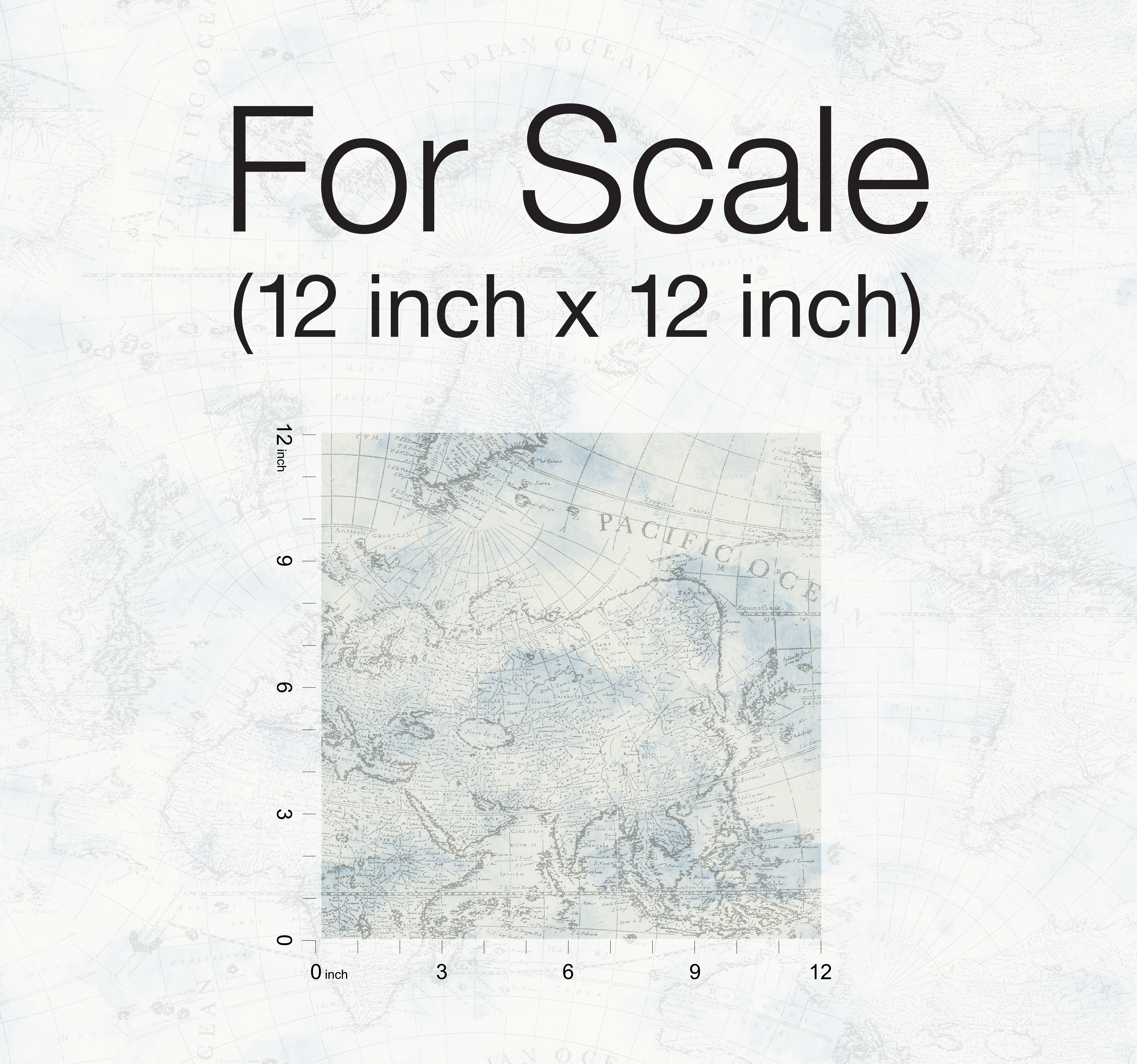 Coastal Map Blue & Grey Peel & Stick Wallpaper large image 