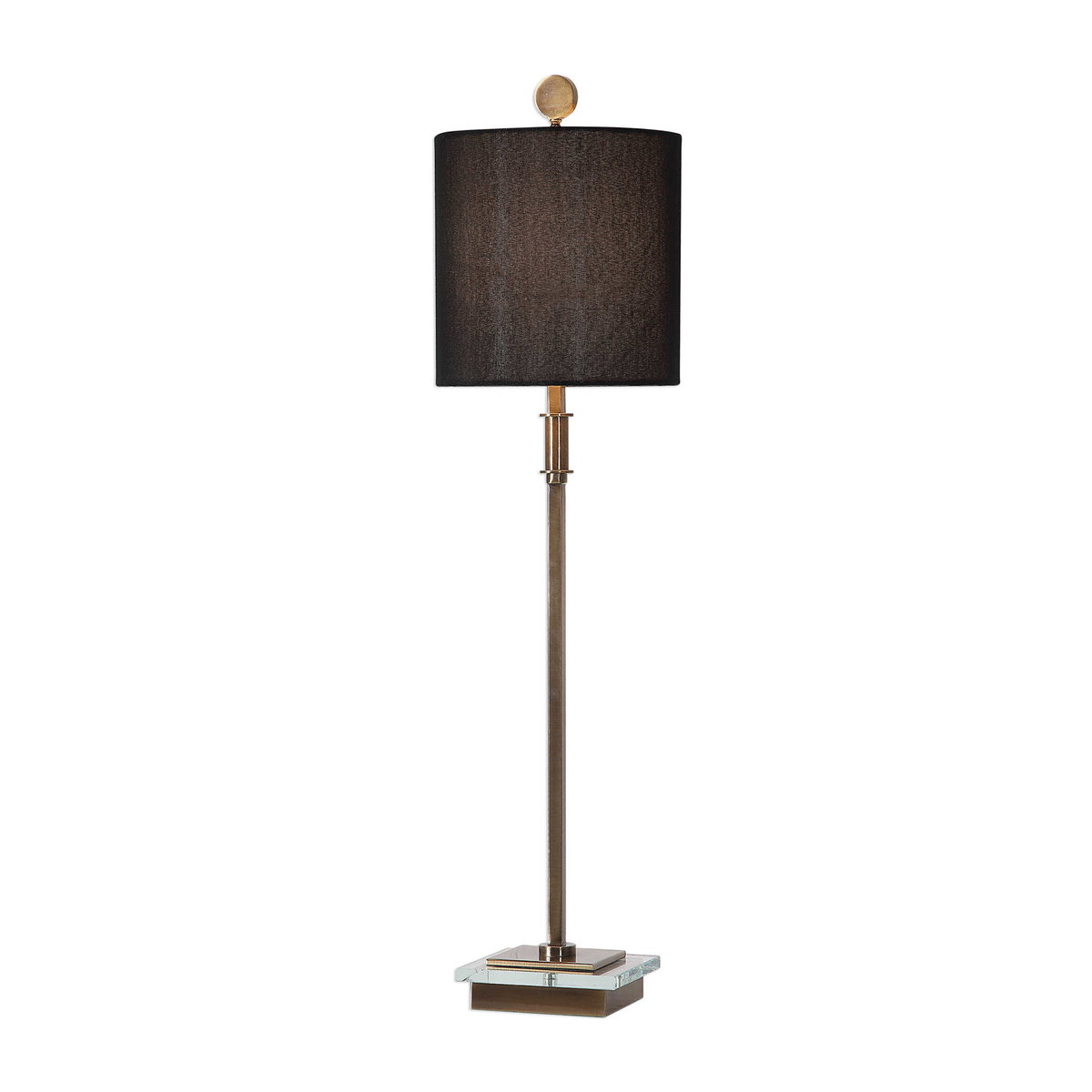 Volante Antique Brass Table Lamp, by Uttermost, 9" width x 33.75" height x 9" depth View 1